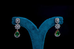 Emerald Drop Diamond Statement Necklace Set