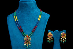 Navratna Polki Necklace Set