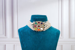 Navratna Pearl Choker Necklace