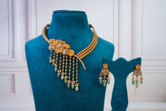 Elegant Floral Antique Statement Necklace Set