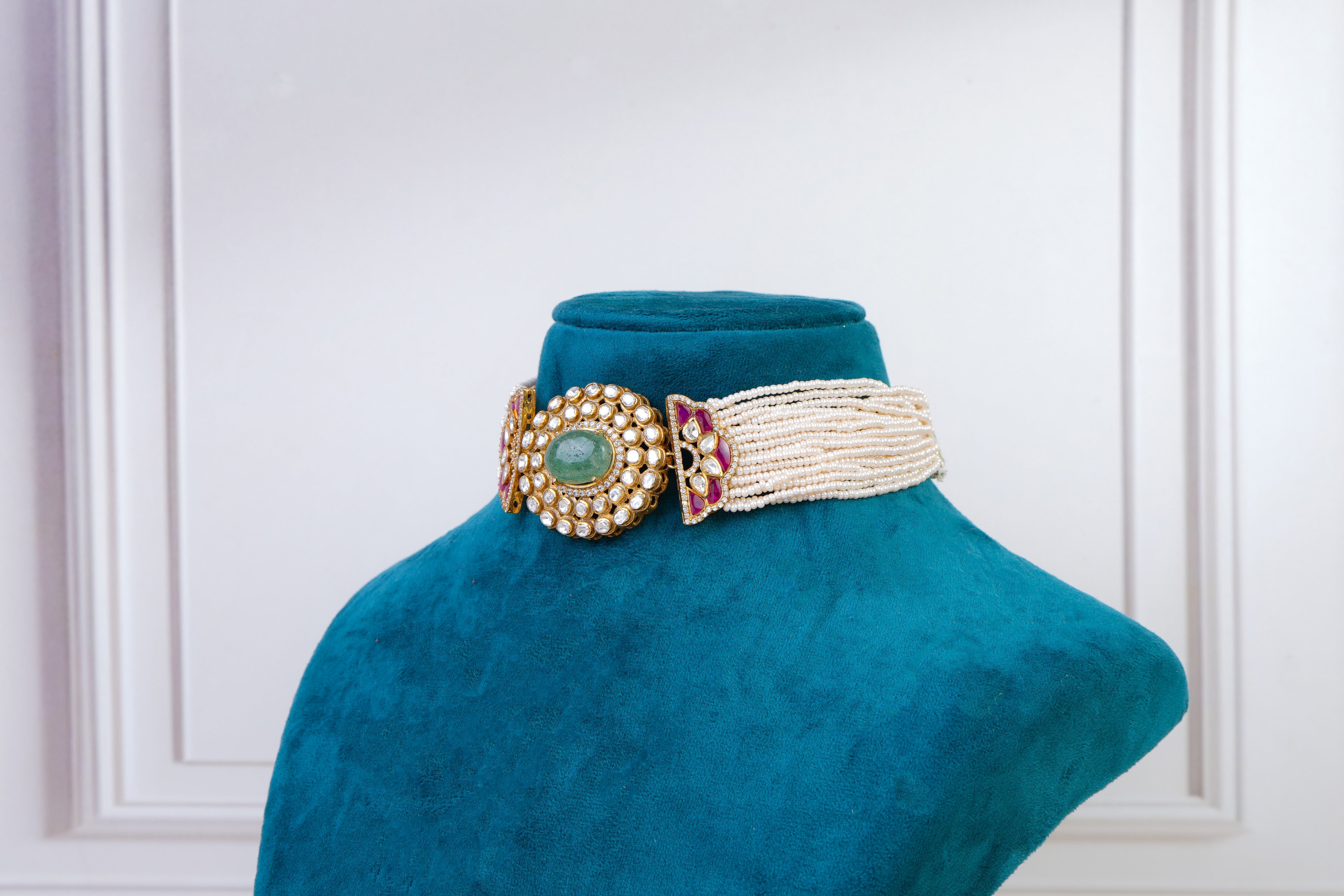 Emerald Pearl Kundan Choker