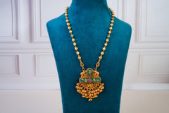 Heritage Green Enamel Temple Necklace