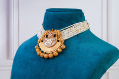 Royal Elephant Temple Pearl Choker Set