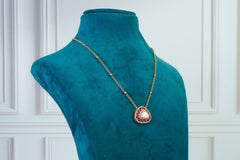 Pink Kundan Pendant Necklace Set