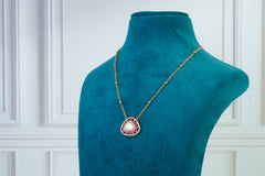 Pink Kundan Pendant Necklace Set