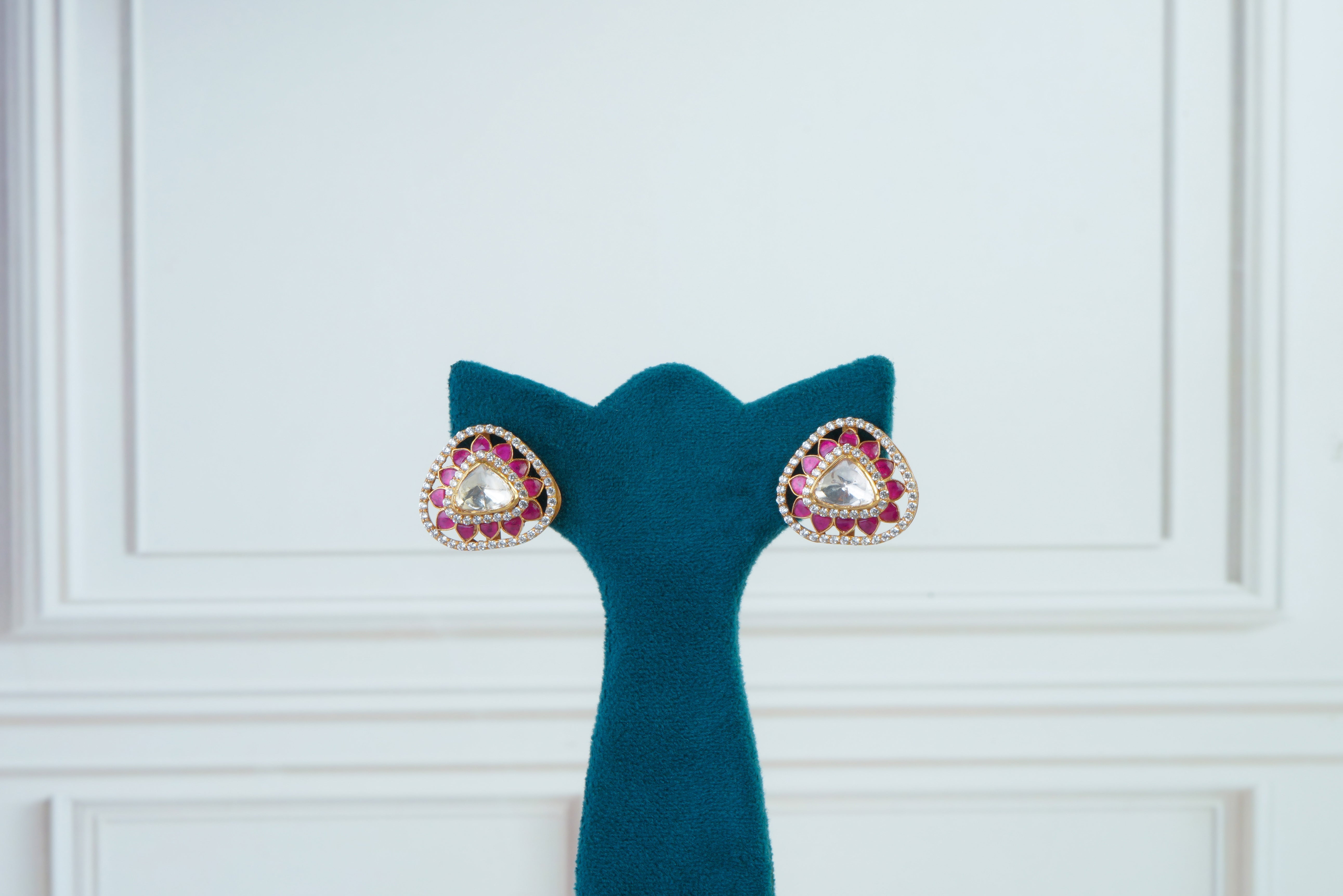 Pink Kundan Pendant Necklace Set