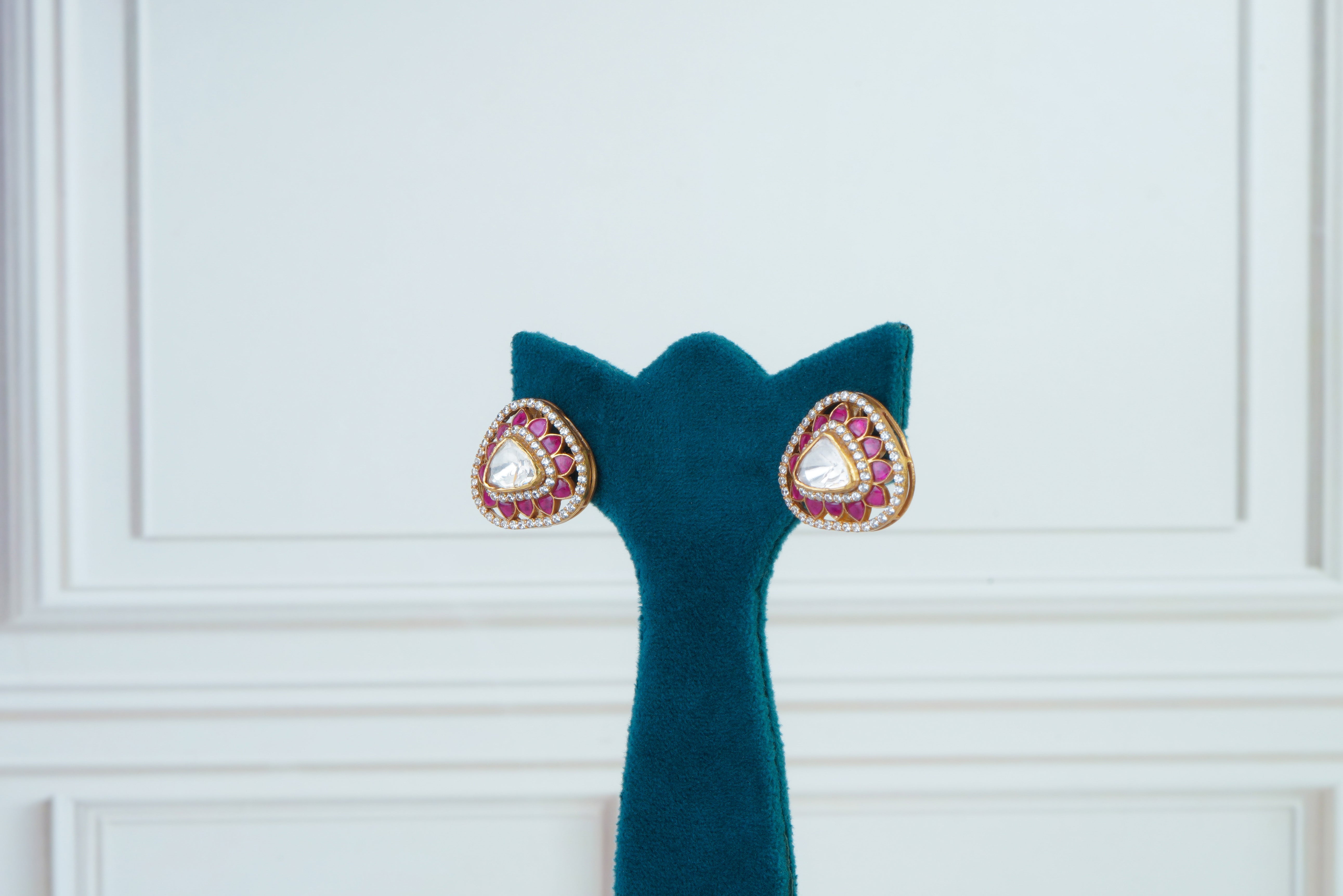 Pink Kundan Pendant Necklace Set