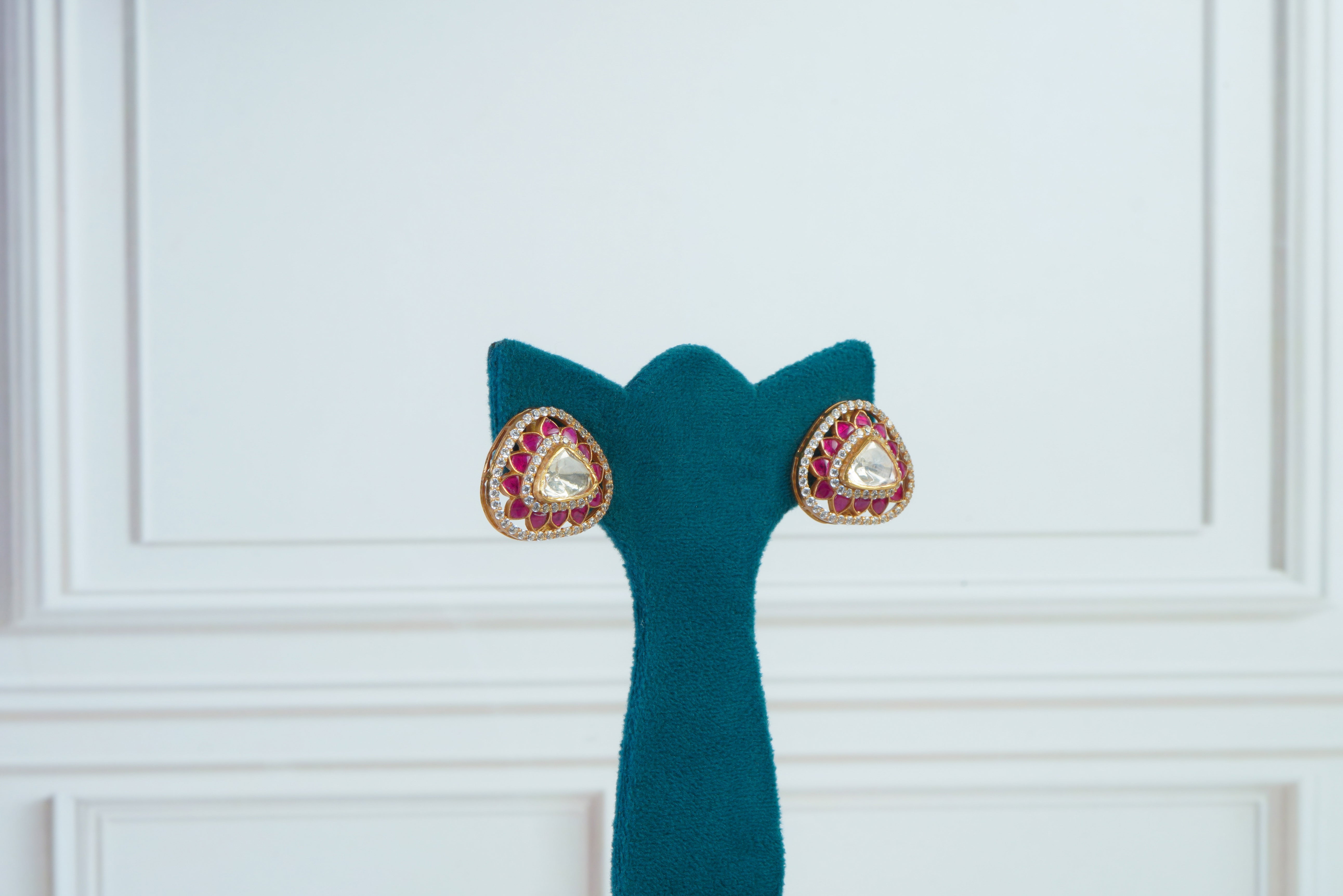 Pink Kundan Pendant Necklace Set