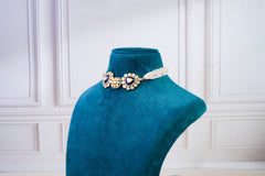 Sapphire Polki Pearl Choker Set