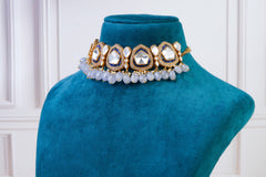 Polki Choker Set with Pearl Drops