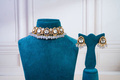 Polki Choker Set with Pearl Drops