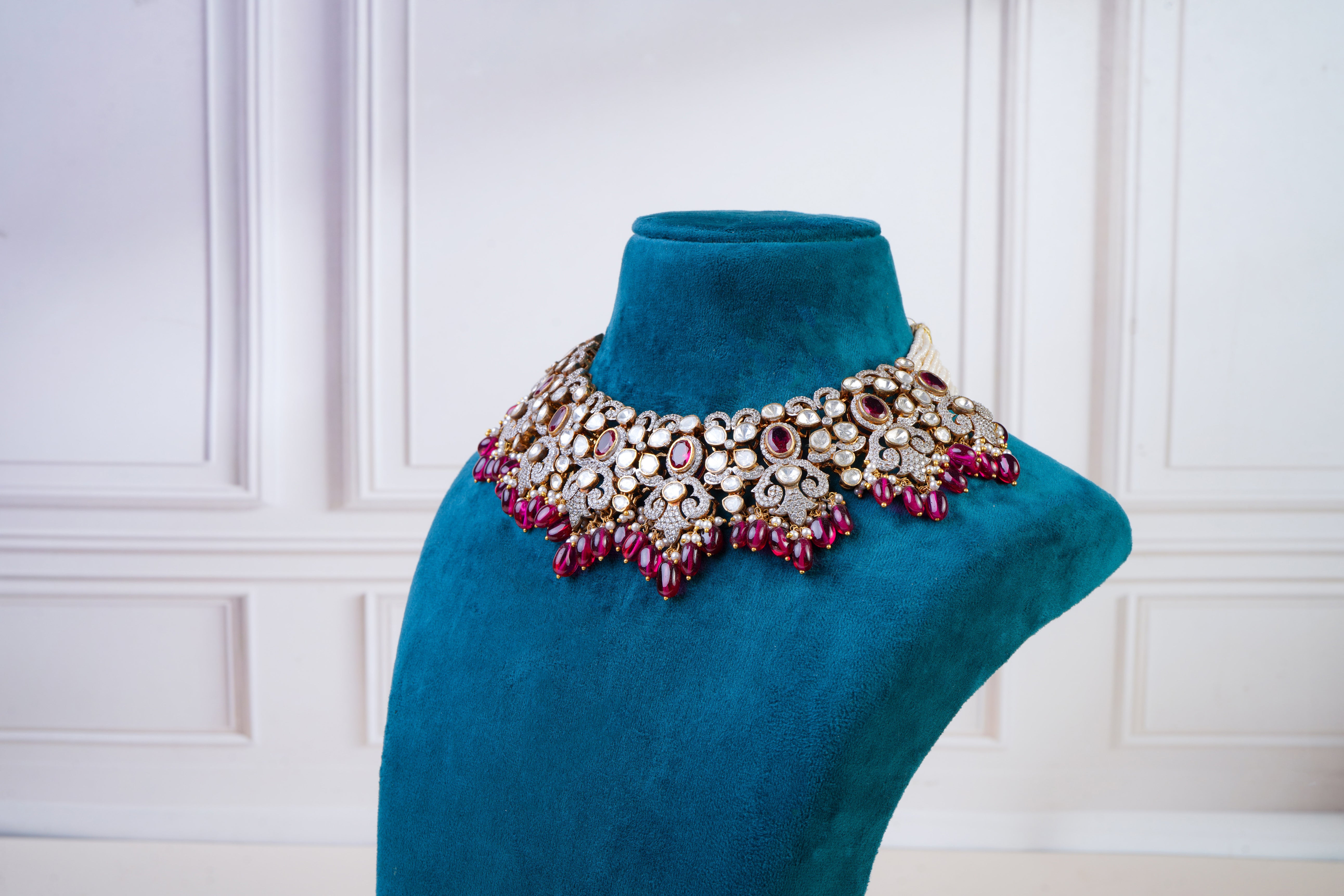 Royal Ruby Kundan Choker Set