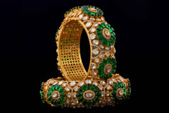Floral Polki Diamond Designer Bangles