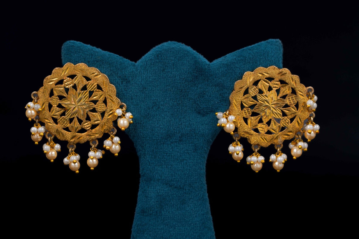 Traditional Gold Filigree Drop Earrings