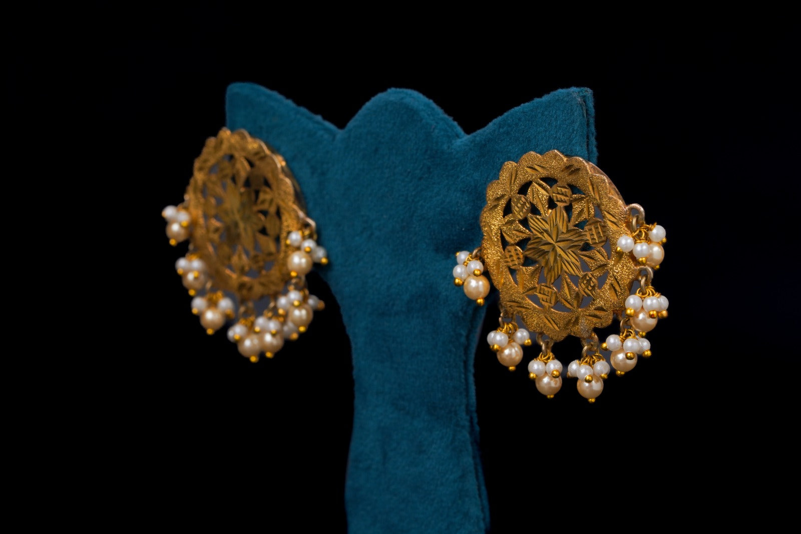 Traditional Gold Filigree Drop Earrings