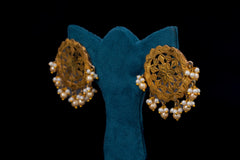 Traditional Gold Filigree Drop Earrings