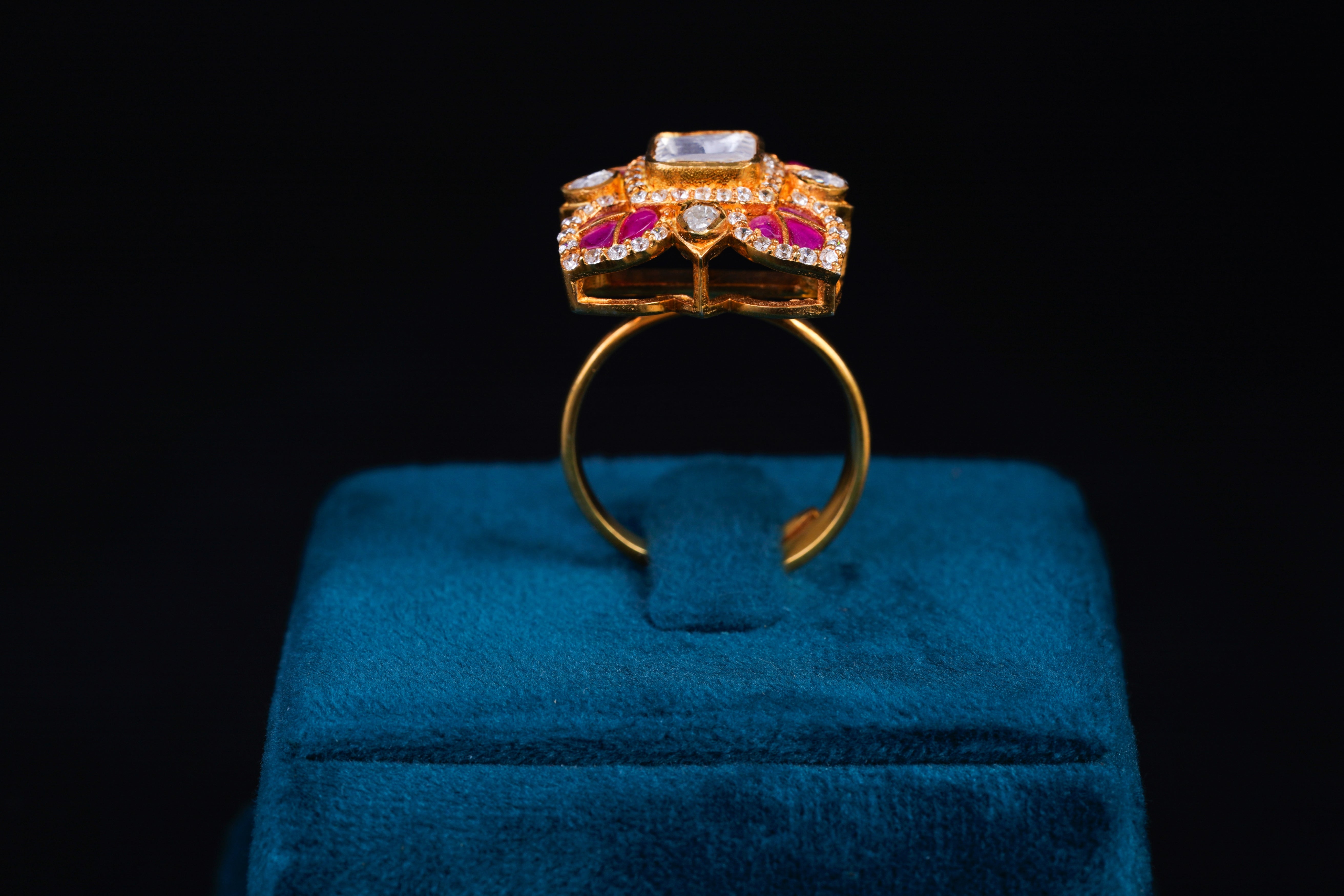 Petal Whisper Polki Ring