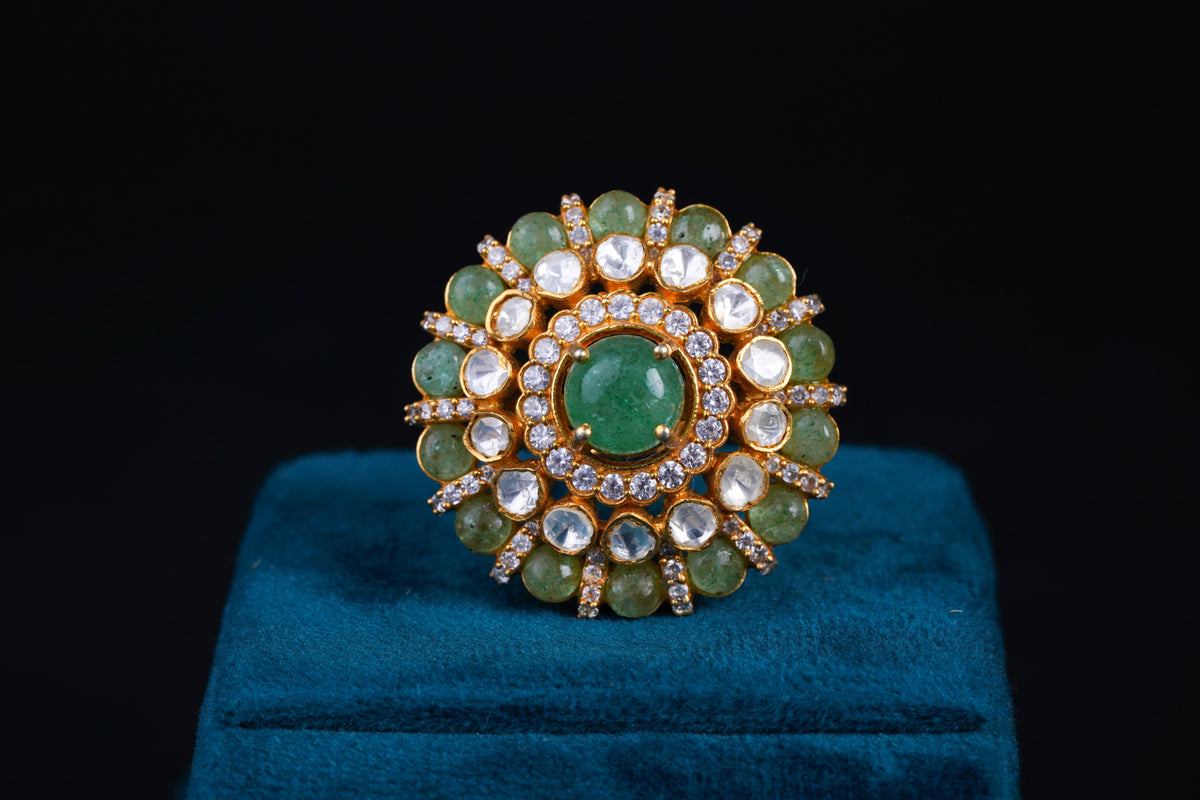 Polki Floral Statement Ring