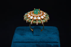 Polki Floral Statement Ring