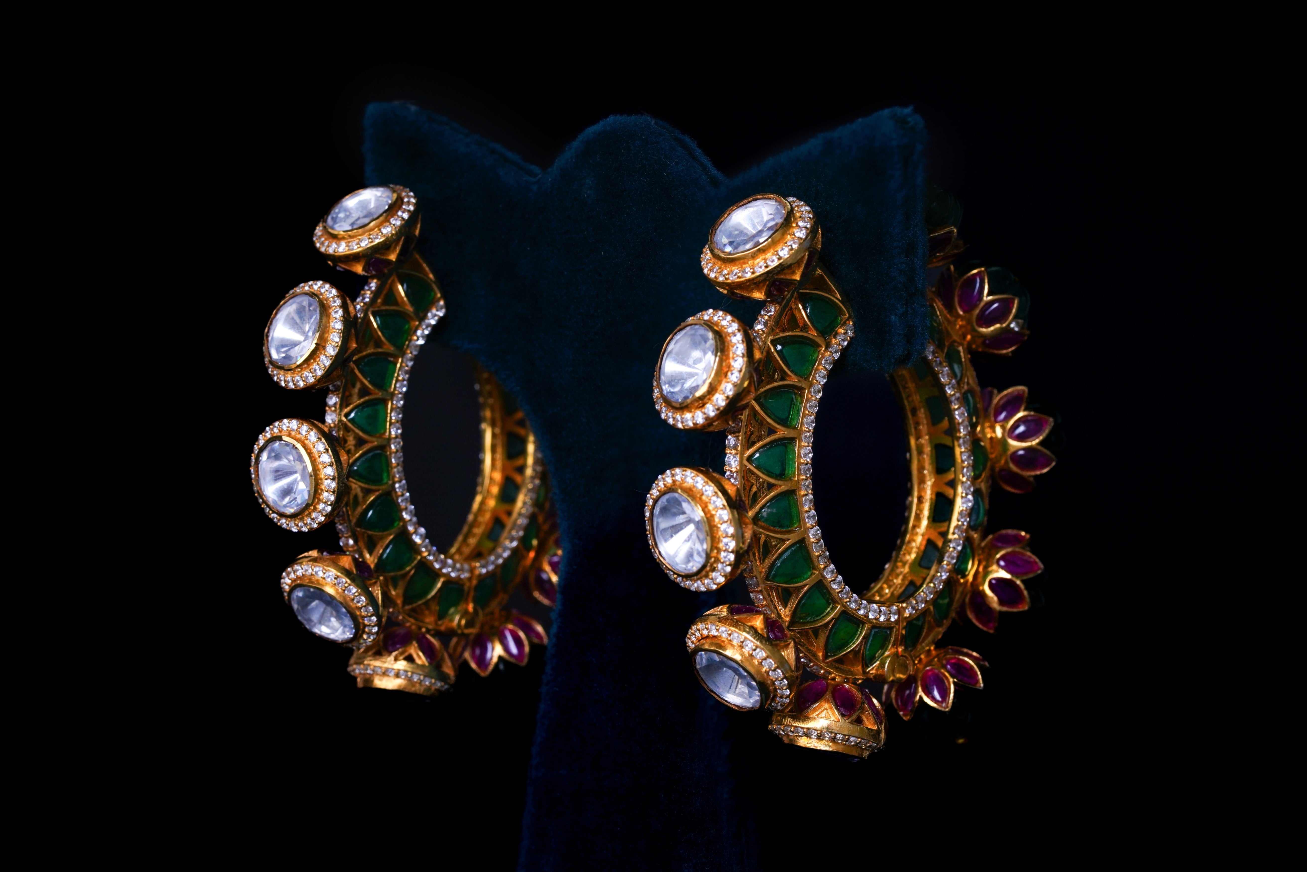 Ruby Temple Hoop Earrings