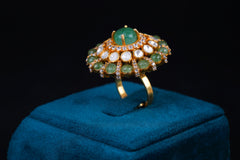 Polki Floral Statement Ring