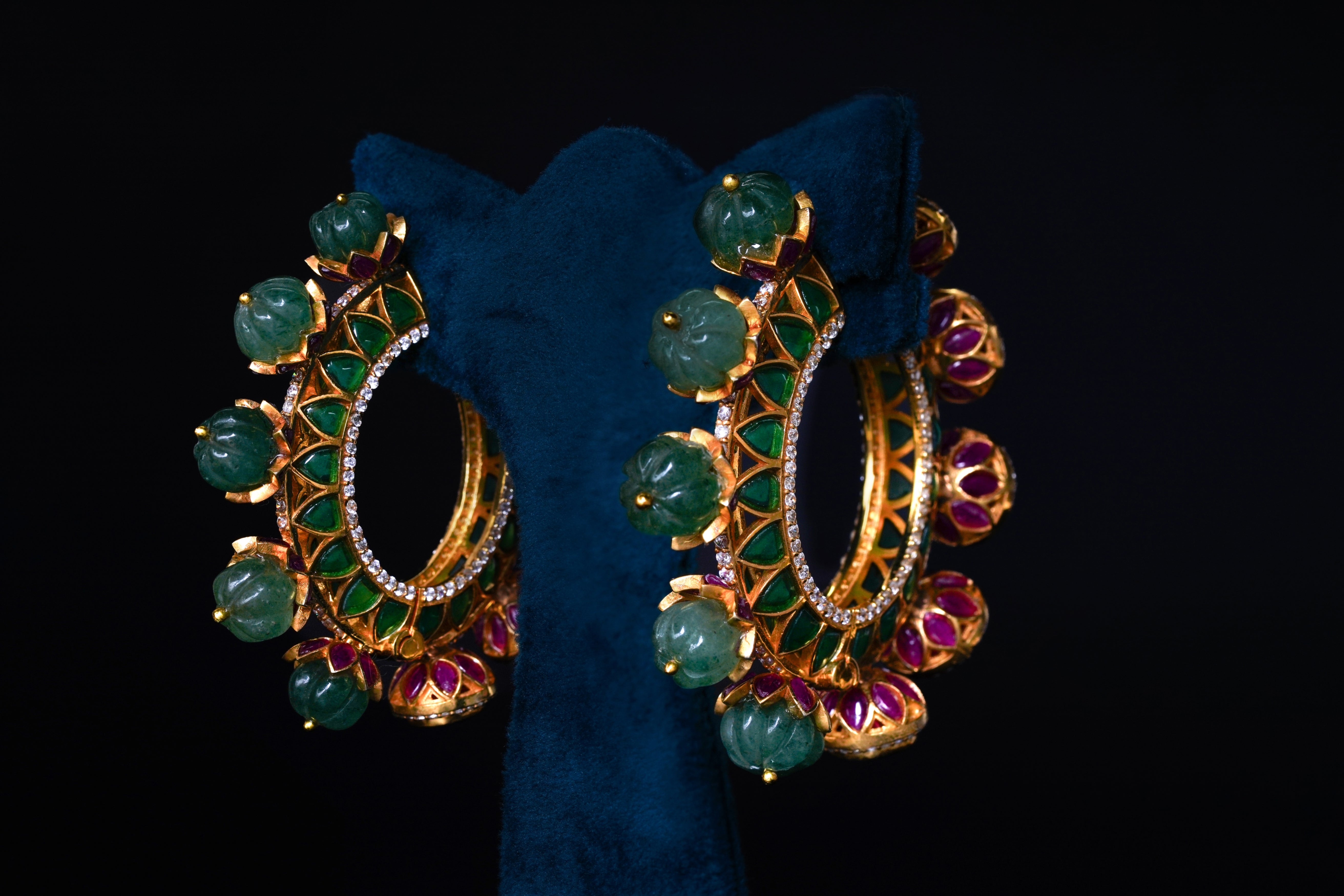 Ruby Temple Hoop Earrings