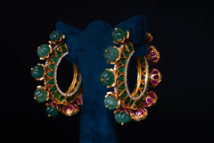 Ruby Temple Hoop Earrings
