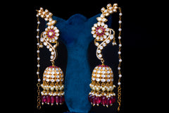 Polki Ruby Jhumka Statement Earrings