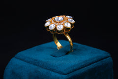 Majestic Crest Silver Polki Ring