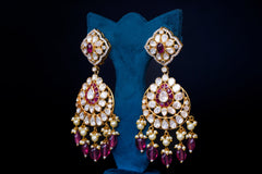 Ruby Polki Chandbali Earrings