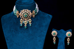 Emerald Polki Bridal Choker Set
