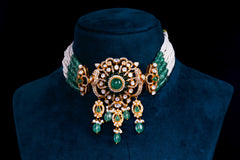 Emerald Polki Bridal Choker Set