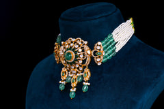 Emerald Polki Bridal Choker Set