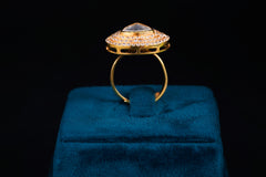 Pear-Shaped Silver Polki Statement Ring