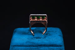 Emerald Bar Diamond Designer Ring