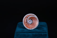 Rose Gold Spiral Diamond Statement Ring