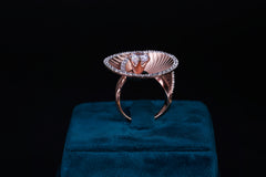 Rose Gold Spiral Diamond Statement Ring