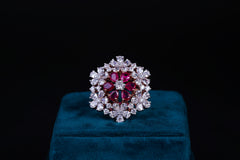Ruby Floral Diamond Statement Ring
