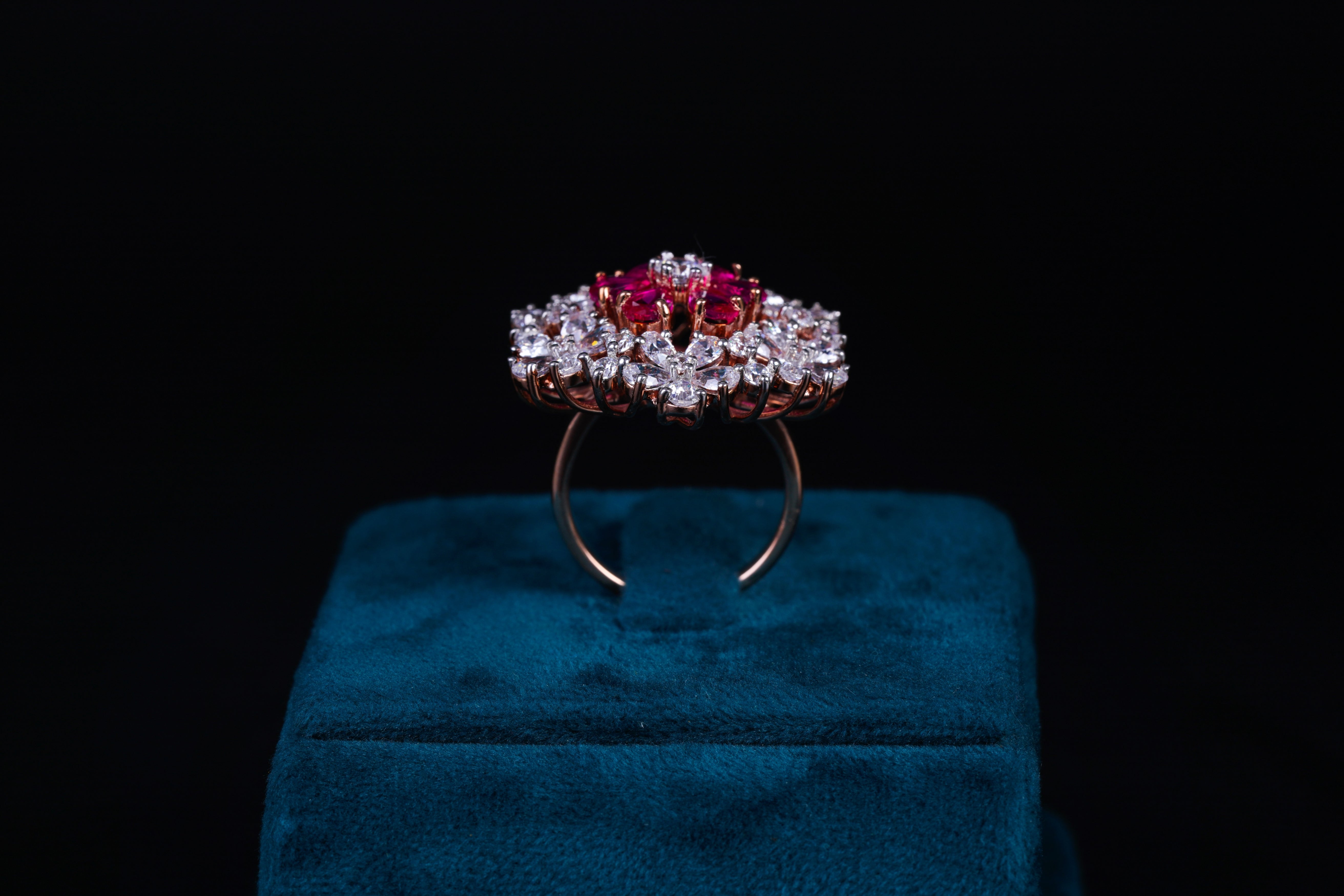 Ruby Floral Diamond Statement Ring