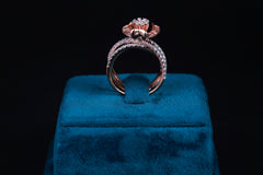 Elegant Silver Floral Diamond Ring