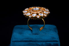 Bold Horizon Silver Polki Ring