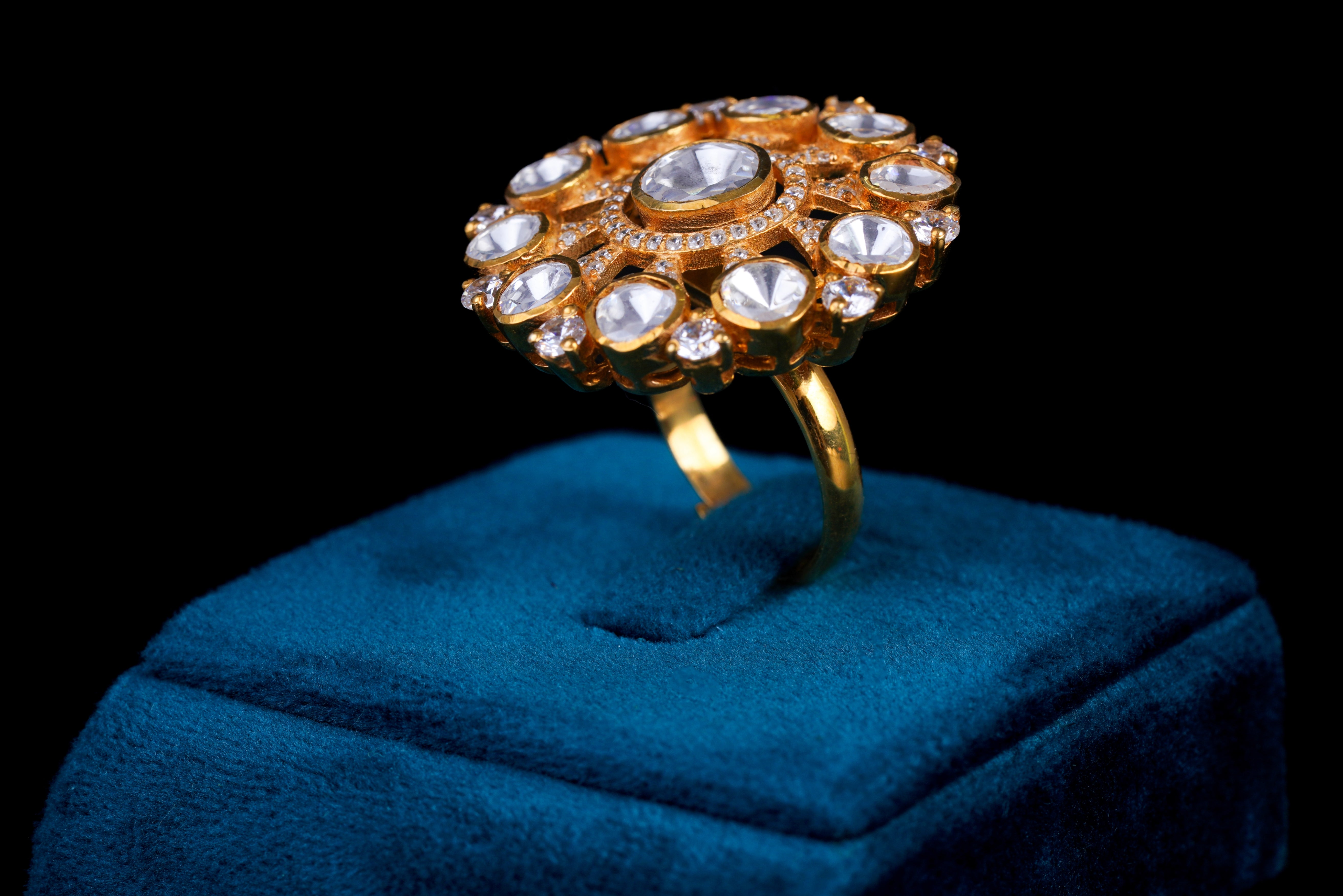 Bold Horizon Silver Polki Ring